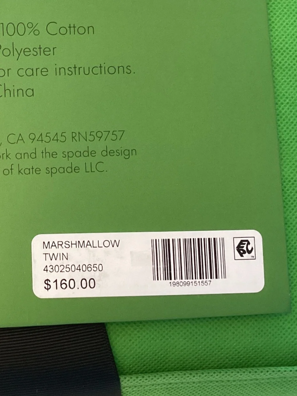 NIP White Kate Spade twin bedspread